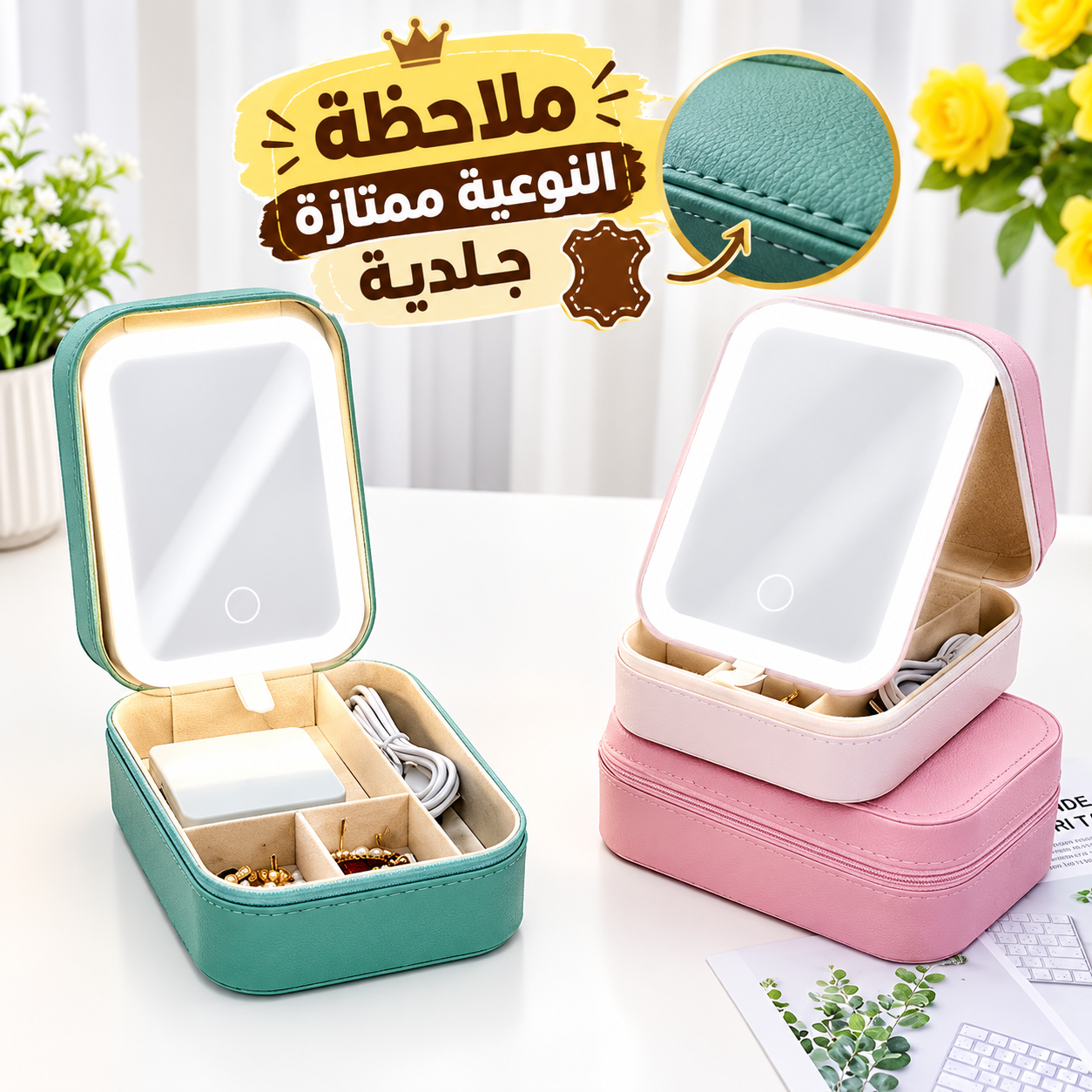 حقيبة مكياج و اكسسوارات باضاءة لاد