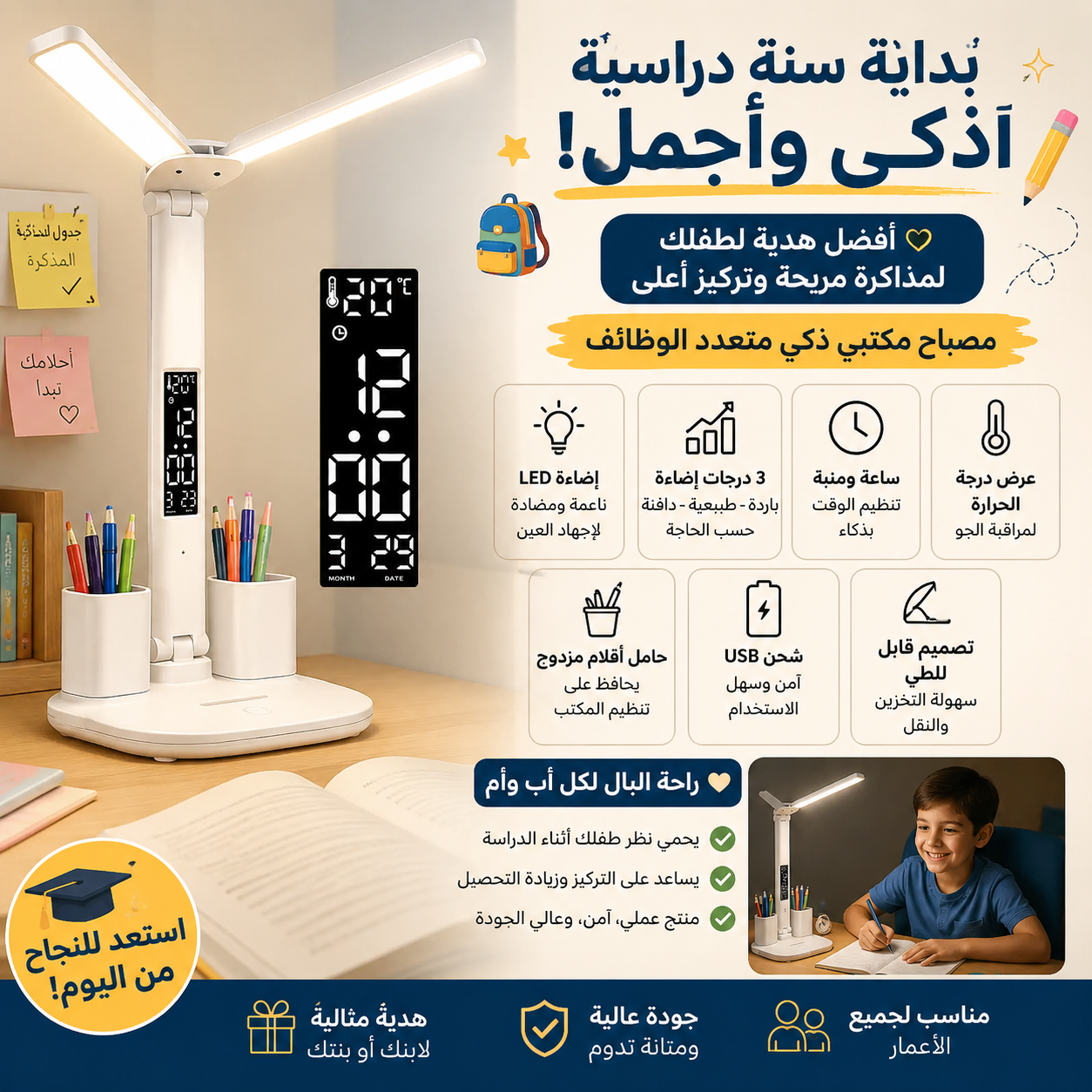 مصباح مكتبي مزدوج الأصلي