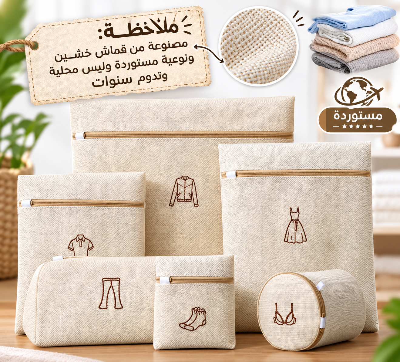 طقم 06 قطع من اكياس غسيل الملابس